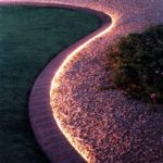 LED lighting along a curved walkway